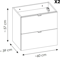 Mobile bagno sospeso 120cm 4 cassetti rovere nero Rovery