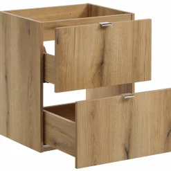 Mobile bagno sospeso 50cm 2 cassetti rovere nero Rovery