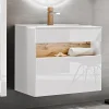 Mobile bagno sospeso 80cm bianco rovere Jachal
