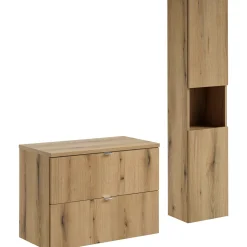 Mobile bagno sospeso 80cm con colonna rovere Rovery