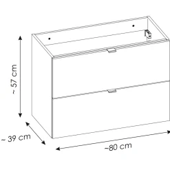 Mobile bagno sospeso 80cm con colonna rovere Rovery