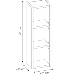 Mobile bagno sospeso 60cm con lavabo, mobile specchio, colonna e vani grigio quercia Serif