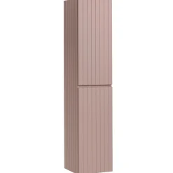 Mobile bagno sospeso 80cm cannettato con lavabo, colonna e specchio rosa Autentic
