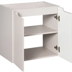 Mobile bagno sospeso 120cm cannettato 4 ante beige rovere Cleany