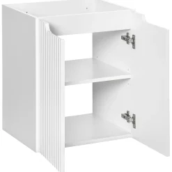 Mobile bagno sospeso 50cm cannettato con lavabo 2 ante bianco Cleany