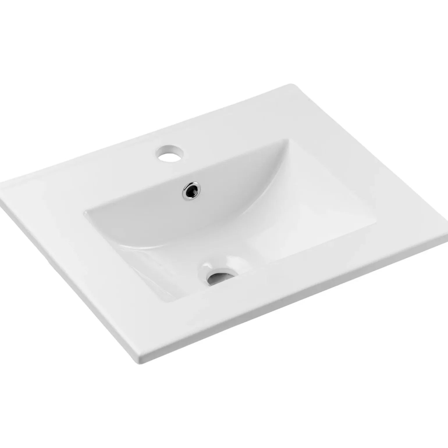 Mobile bagno sospeso 50cm cannettato con lavabo 2 ante bianco Cleany