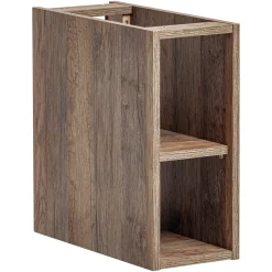 Mobile bagno sospeso 100cm cannettato con lavabo, colonna e specchio bianco quercia Autentic