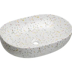 Mobile bagno sospeso 100cm cannettato con lavabo, colonna e specchio rosa Autentic