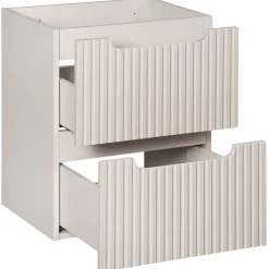 Mobile bagno sospeso 50cm cannettato con lavabo 2 cassetti beige Cleany