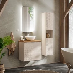 Mobile bagno sospeso 60cm cm 2 ante beige cashmere Neutry