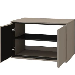 Mobile bagno sospeso 78cm con specchio e colonna tortora nero Linda