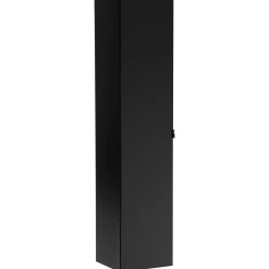 Mobile bagno sospeso 120cm con 2 lavabi, specchio e colonna nero Serif