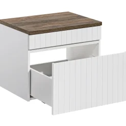 Mobile bagno sospeso 60cm cannettato 1 cassettone bianco quercia Autentic