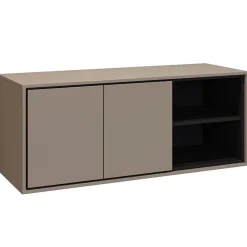 Mobile bagno sospeso 120cm con specchio tortora nero Linda