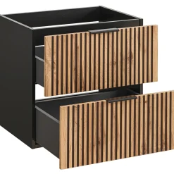Mobile bagno sospeso 80cm cm 2 cassetti 2 vani quercia antracite Limpid