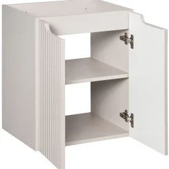 Mobile bagno sospeso 50cm cannettato con lavabo 2 ante beige Cleany