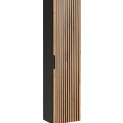 Mobile bagno sospeso 120cm cm con 2 lavabi da incasso, 2 specchi, colonna e cubotti quercia antracite Limpid