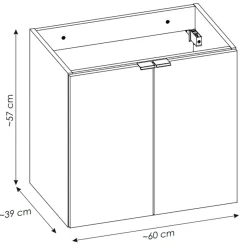 Mobile bagno sospeso 60cm con lavabo e colonna rovere Rovery