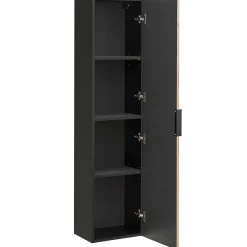 Mobile bagno sospeso 120cm cm con 2 lavabi da incasso, 2 specchi e colonna quercia antracite Limpid