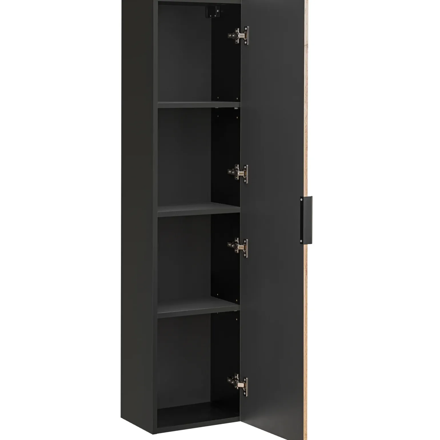 Mobile bagno sospeso 100cm cm con lavabo, specchio, colonna e cubotti quercia antracite Limpid