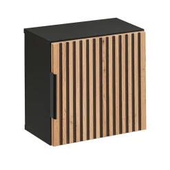 Mobile bagno sospeso 100cm cm con lavabo, specchio, colonna e cubotti quercia antracite Limpid