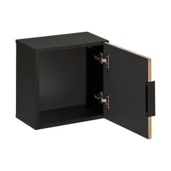 Mobile bagno sospeso 100cm cm con lavabo, specchio, colonna e cubotti quercia antracite Limpid