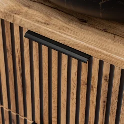 Mobile bagno sospeso 100cm cm con lavabo, specchio, colonna e cubotti quercia antracite Limpid
