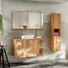 Mobile bagno sospeso 80cm con colonna rovere Rovery