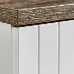 Mobile bagno sospeso 140cm cannettato 2 cassettoni bianco quercia Autentic