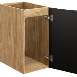 Mobile bagno sospeso 100cm con lavabo e colonna nero rovere Swim