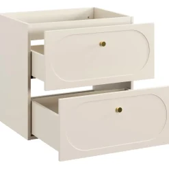 Mobile bagno sospeso fresato 120cm con colonna beige Sand