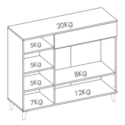 Mobile cucina 120x102h cm bianco opaco rovere da cucina moderno Penny