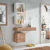 Mobile ingresso sospeso 100x165h cm rovere opaco bianco Dante 3 Gihome®