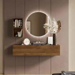 Mobile ingresso sospeso 138x140h cm 1 anta 2 cubotti  rovere scuro Sunset 57