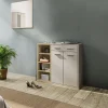 Mobile ingresso 80x77h cm 2 ante 1 cassetto rovere rovere naturale beige satinato Kenya
