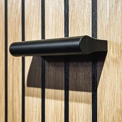Mobile ingresso 120x203h cm con specchio rovere antracite stampa a righe San Francisco Gihome®