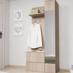 Mobile ingresso 90x195h cm con specchio rovere Rak Gihome®