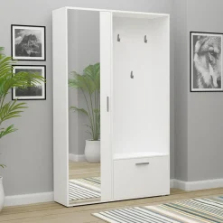 Mobile ingresso 120x196h cm reversibile con specchio bianco Elios