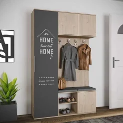 Mobile ingresso 140x220h cm rovere antracite Stoccolma