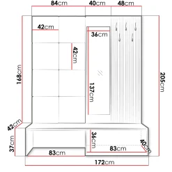 Mobile ingresso 172x205h cm rovere rustico giallo Welly 3