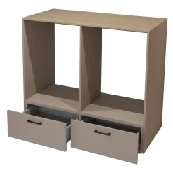 Mobile lavatrice e asciugatrice 132x117h cm con cassettone beige Wave