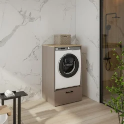 Mobile lavatrice 67x117h cm con cassettone beige Wave