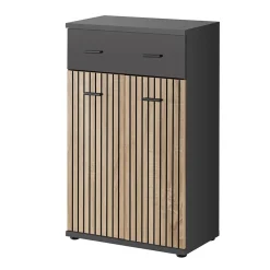Mobile multiuso basso ingresso 60x96h cm rovere antracite  San Francisco, New York, California Gihome®