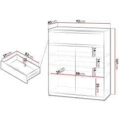 Mobile multiuso ingresso 92x107h cm con cassetto bianco Accent