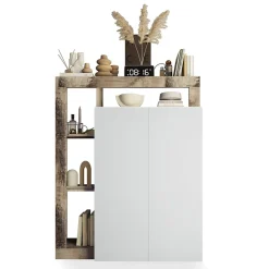 Mobile multiuso ingresso 108x138h cm scarpiera bianco lucido pero Invictus