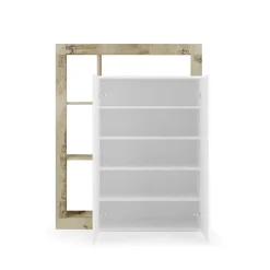 Mobile multiuso ingresso 108x138h cm scarpiera bianco lucido pero Invictus