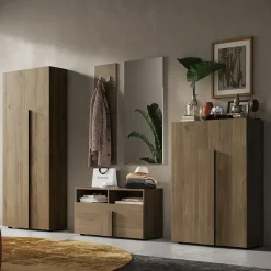 Mobile multiuso ingresso 78x116h cm scarpiera rovere scuro Alvarez
