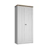 Mobile multiuso 90x198h cm 2 ante bianco frassinato rovere Provenza