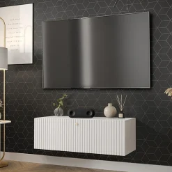 Mobile porta TV sospeso 100x34h cm 1 anta bianco Kiruna