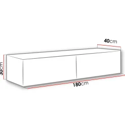 Mobile porta tv sospeso 180x30h cm 2 ante moderno bianco lucido Teodora